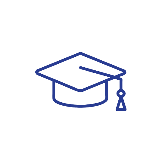 Education Navigation Icon Blue